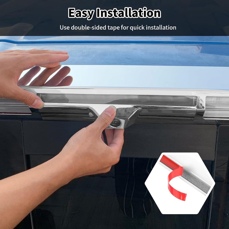 HTHE High Mount Brake Light Cover Trim Compatible with Chevrolet Silverado 2022 2023 2024 2025 Exterior Accessory ABS 3ps(Bright Color) - Image 5
